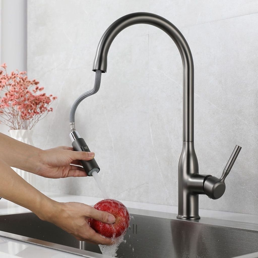 Modern Pull down Water Filler One Handle High Arch Kitchen Faucet Clearhalo 'Home Improvement' 'home_improvement' 'home_improvement_kitchen_faucets' 'Kitchen Faucets' 'Kitchen Remodel & Kitchen Fixtures' 'Kitchen Sinks & Faucet Components' 'kitchen_faucets' 1200x1200_649bcbbe-a56c-4f22-952d-6c4836a9c54c