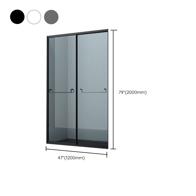 Full Frame Double Sliding Shower Door Tempered Glass Shower Door Clearhalo 'Bathroom Remodel & Bathroom Fixtures' 'Home Improvement' 'home_improvement' 'home_improvement_shower_tub_doors' 'Shower and Tub Doors' 'shower_tub_doors' 'Showers & Bathtubs' 1200x1200_649c0c81-3add-451b-8bee-ed4056a9d6b7