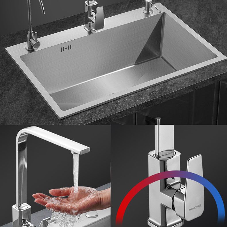 Classic Style Kitchen Sink Noise-cancelling Design Stainless Steel Kitchen Sink Clearhalo 'Home Improvement' 'home_improvement' 'home_improvement_kitchen_sinks' 'Kitchen Remodel & Kitchen Fixtures' 'Kitchen Sinks & Faucet Components' 'Kitchen Sinks' 'kitchen_sinks' 1200x1200_64a05207-c592-4467-87fc-b667bd27adab