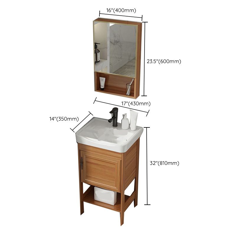 Contemporary Vanity Sink Wooden Mirror Cabinet Bathroom Space Saver Vanity Clearhalo 'Bathroom Remodel & Bathroom Fixtures' 'Bathroom Vanities' 'bathroom_vanities' 'Home Improvement' 'home_improvement' 'home_improvement_bathroom_vanities' 1200x1200_64ace8f3-11bb-45f2-a21d-30b67243cc01