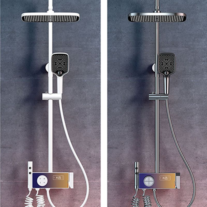 Smart Shower Set Digital Display Shower Ultra-thin Constant Temperature Shower Full Copper Clearhalo 'Bathroom Remodel & Bathroom Fixtures' 'Home Improvement' 'home_improvement' 'home_improvement_shower_faucets' 'Shower Faucets & Systems' 'shower_faucets' 'Showers & Bathtubs Plumbing' 'Showers & Bathtubs' 1200x1200_64b84666-1220-4d04-897e-5198960f40b8