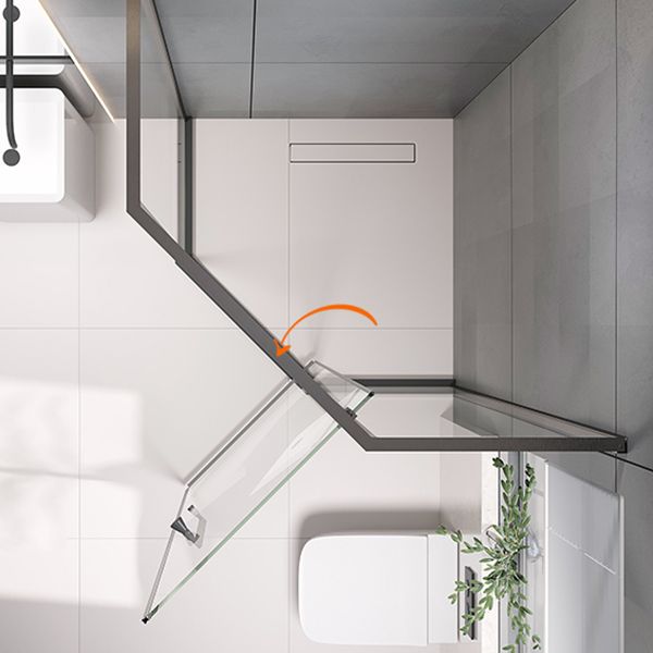 Contemporary Shower Stall Clear Neo-Angle Semi-Frameless Shower Stall Clearhalo 'Bathroom Remodel & Bathroom Fixtures' 'Home Improvement' 'home_improvement' 'home_improvement_shower_stalls_enclosures' 'Shower Stalls & Enclosures' 'shower_stalls_enclosures' 'Showers & Bathtubs' 1200x1200_64c0fc34-0bab-42ec-be67-71d6eebdf538