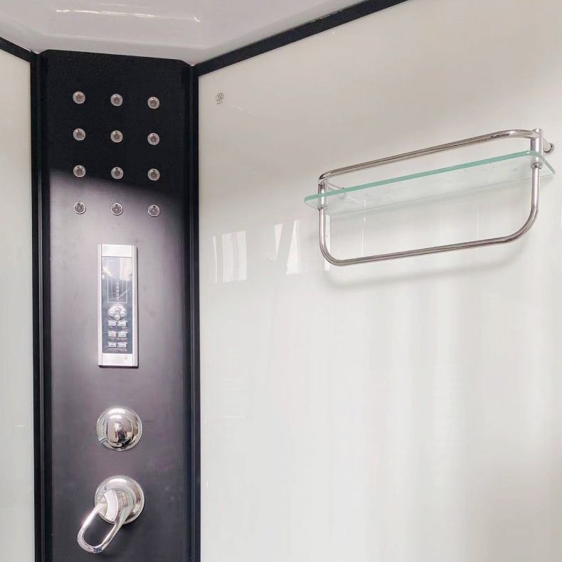 Modern Black Shower Stall Shower System Clear Glass Sliding Door Shower Enclosure Clearhalo 'Bathroom Remodel & Bathroom Fixtures' 'Home Improvement' 'home_improvement' 'home_improvement_shower_stalls_enclosures' 'Shower Stalls & Enclosures' 'shower_stalls_enclosures' 'Showers & Bathtubs' 1200x1200_64cf9348-094f-4841-9f56-3bbc8008baa6