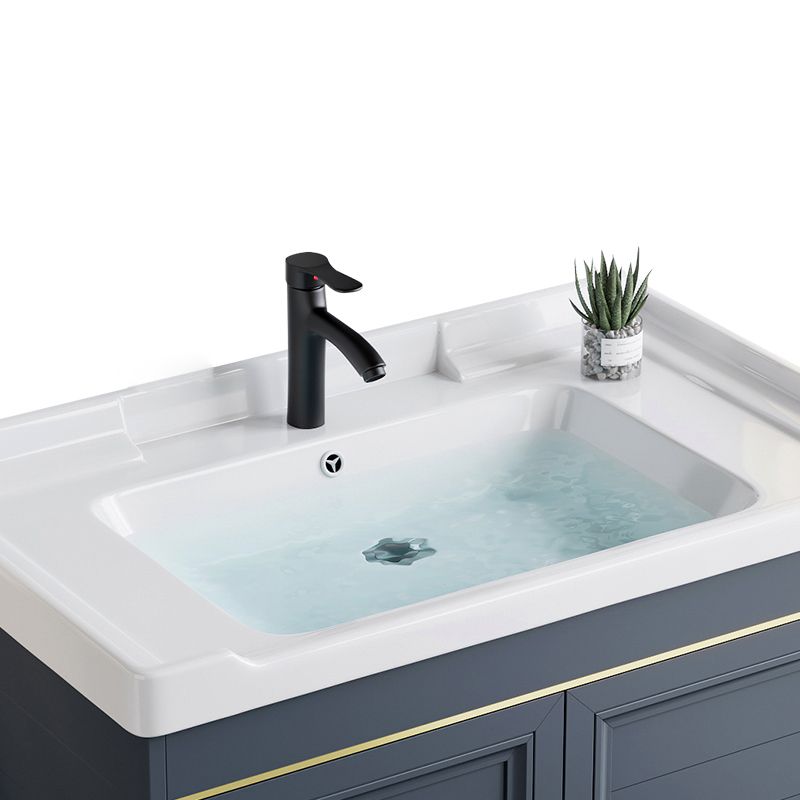 Blue Bath Vanity Freestanding Rectangular 2 Doors Single Sink Metal Frame Bathroom Vanity Clearhalo 'Bathroom Remodel & Bathroom Fixtures' 'Bathroom Vanities' 'bathroom_vanities' 'Home Improvement' 'home_improvement' 'home_improvement_bathroom_vanities' 1200x1200_64d2aec5-1cdd-4d35-a0ee-1b24f09fe119