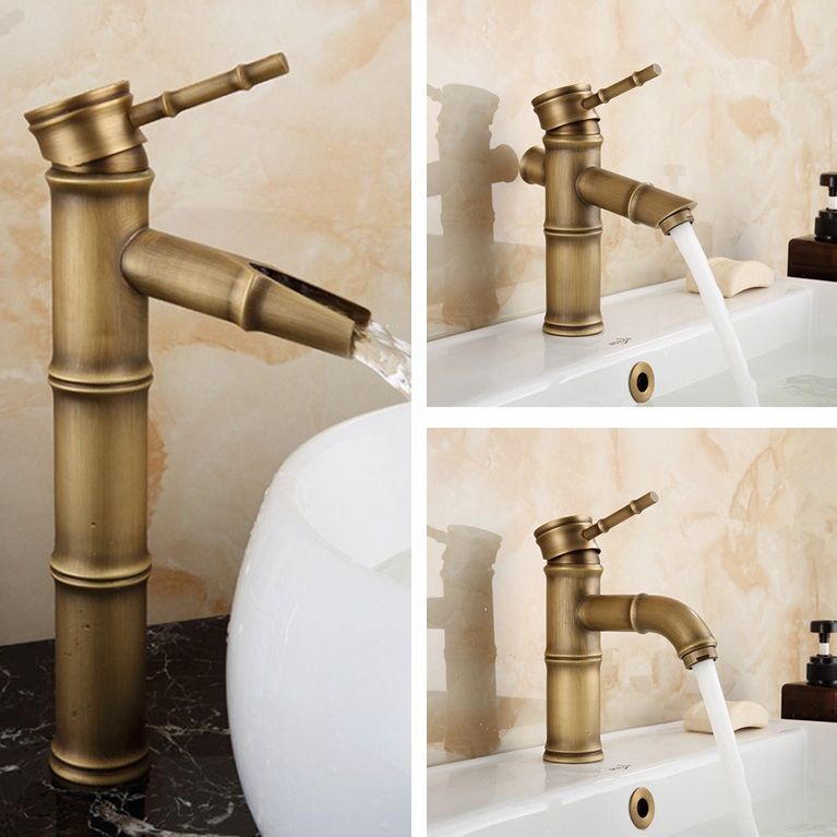 Farmhouse Brass Bathroom Faucet Lever Handle Faucet Single Hole Vessel Sink Faucet Clearhalo 'Bathroom Remodel & Bathroom Fixtures' 'Bathroom Sink Faucets' 'Bathroom Sinks & Faucet Components' 'bathroom_sink_faucets' 'Home Improvement' 'home_improvement' 'home_improvement_bathroom_sink_faucets' 1200x1200_64dc8f01-8173-4f81-970f-88c0f2bd831a