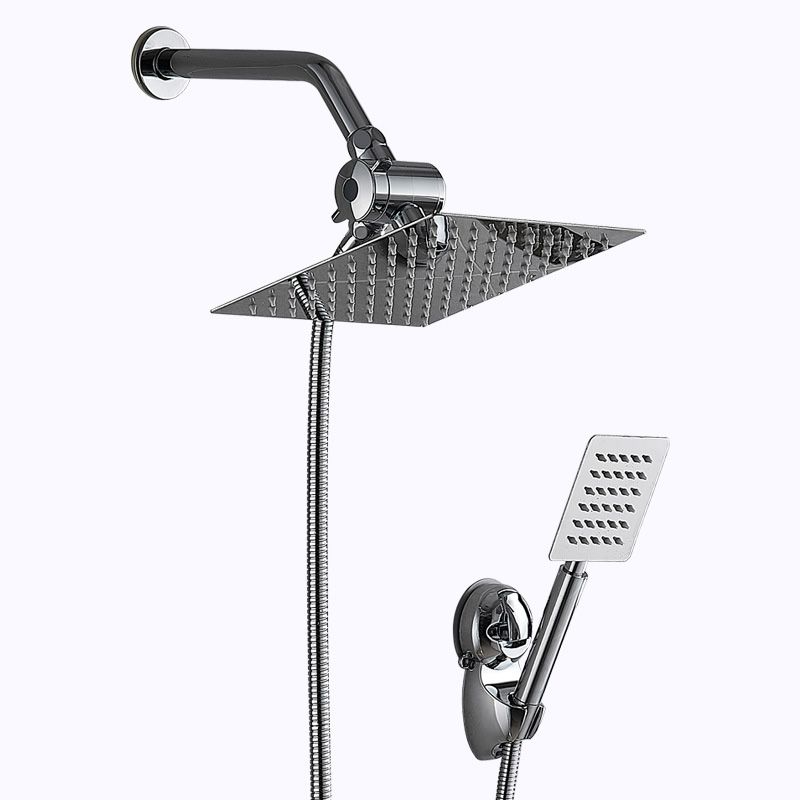 Square Metal Dual Shower Heads Modern Shower with Shower Hose Clearhalo 'Bathroom Remodel & Bathroom Fixtures' 'Home Improvement' 'home_improvement' 'home_improvement_shower_heads' 'Shower Heads' 'shower_heads' 'Showers & Bathtubs Plumbing' 'Showers & Bathtubs' 1200x1200_64f34762-6dd9-4d45-8c65-28eab6677767