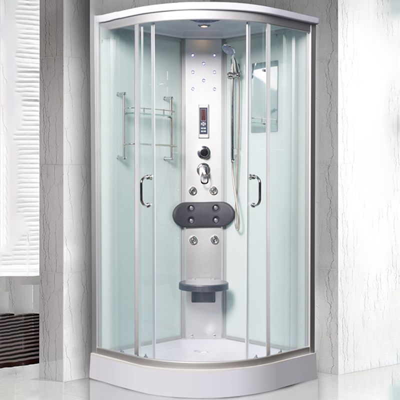 Round Shower Stall Tempered Glass Shower Stall with Rain Shower Clearhalo 'Bathroom Remodel & Bathroom Fixtures' 'Home Improvement' 'home_improvement' 'home_improvement_shower_stalls_enclosures' 'Shower Stalls & Enclosures' 'shower_stalls_enclosures' 'Showers & Bathtubs' 1200x1200_65143ee6-0919-498c-bb16-3bb3c6a141c7