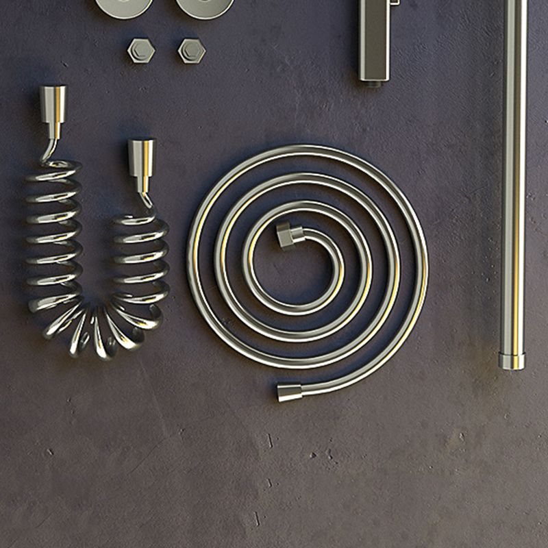 Modern Shower Trim Brass Square Handheld Shower Head Wall Mounted Shower Combo Clearhalo 'Bathroom Remodel & Bathroom Fixtures' 'Home Improvement' 'home_improvement' 'home_improvement_shower_faucets' 'Shower Faucets & Systems' 'shower_faucets' 'Showers & Bathtubs Plumbing' 'Showers & Bathtubs' 1200x1200_651e8b2e-b6bd-441e-a2ad-66ec75ded012