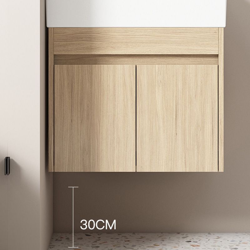 Basic Wooden Sink Vanity Wall-Mounted Vanity Cabinet with Mirror Cabinet Clearhalo 'Bathroom Remodel & Bathroom Fixtures' 'Bathroom Vanities' 'bathroom_vanities' 'Home Improvement' 'home_improvement' 'home_improvement_bathroom_vanities' 1200x1200_651ff1da-3d72-4464-aab3-9e041d0f7ab2