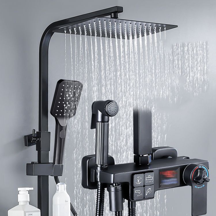 Modern Shower System Rectangle Spot Resist Handle Lever Wall Mounted Shower System Clearhalo 'Bathroom Remodel & Bathroom Fixtures' 'Home Improvement' 'home_improvement' 'home_improvement_shower_faucets' 'Shower Faucets & Systems' 'shower_faucets' 'Showers & Bathtubs Plumbing' 'Showers & Bathtubs' 1200x1200_652cdd65-856b-4e3a-8af0-7f2fd12218bc