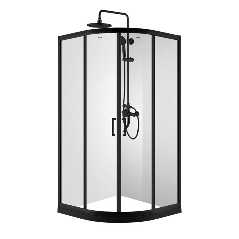 Modern Round Shower Enclosure Semi-Frameless Clear Tempered Shower Stall Clearhalo 'Bathroom Remodel & Bathroom Fixtures' 'Home Improvement' 'home_improvement' 'home_improvement_shower_stalls_enclosures' 'Shower Stalls & Enclosures' 'shower_stalls_enclosures' 'Showers & Bathtubs' 1200x1200_652d2d4a-b070-4a26-99f9-ac2107ed4d2f