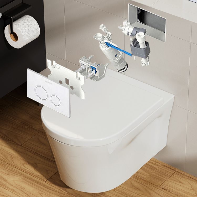 Contemporary Toilet Bowl One Piece Toilet Wall Mount Porcelain Flush Toilet Clearhalo 'Bathroom Remodel & Bathroom Fixtures' 'Home Improvement' 'home_improvement' 'home_improvement_toilets' 'Toilets & Bidets' 'Toilets' 1200x1200_6531a05b-4b27-4d36-b23b-3754b2fe8de6