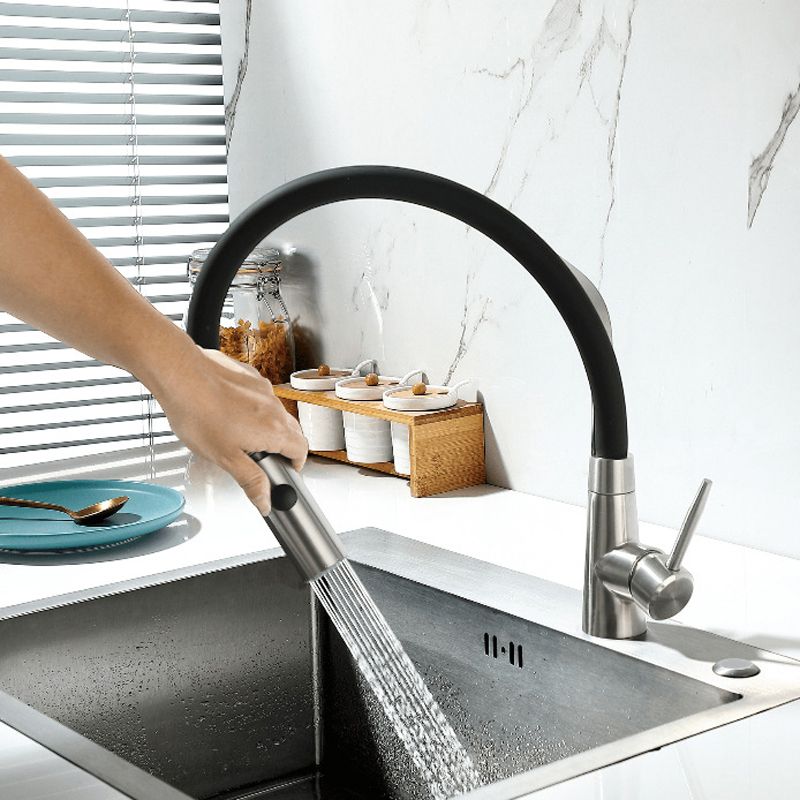 1-Handle 2-Function Kitchen Faucet Pulldown Kitchen Sink Faucet with Sprayer and Handles Clearhalo 'Home Improvement' 'home_improvement' 'home_improvement_kitchen_faucets' 'Kitchen Faucets' 'Kitchen Remodel & Kitchen Fixtures' 'Kitchen Sinks & Faucet Components' 'kitchen_faucets' 1200x1200_653a6179-25df-4139-8024-b19417026f9b