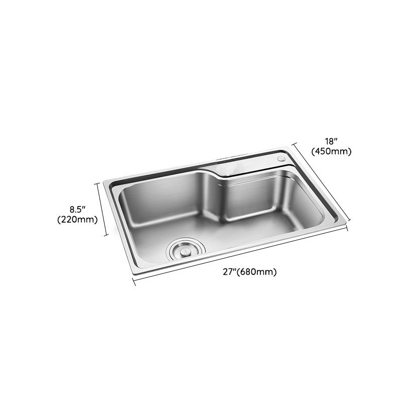 Stainless Steel Kitchen Sink Drop-In Single Bowl Kitchen Sink Clearhalo 'Home Improvement' 'home_improvement' 'home_improvement_kitchen_sinks' 'Kitchen Remodel & Kitchen Fixtures' 'Kitchen Sinks & Faucet Components' 'Kitchen Sinks' 'kitchen_sinks' 1200x1200_655a89a3-bd9c-4298-8aa2-4fb5d8744ef4