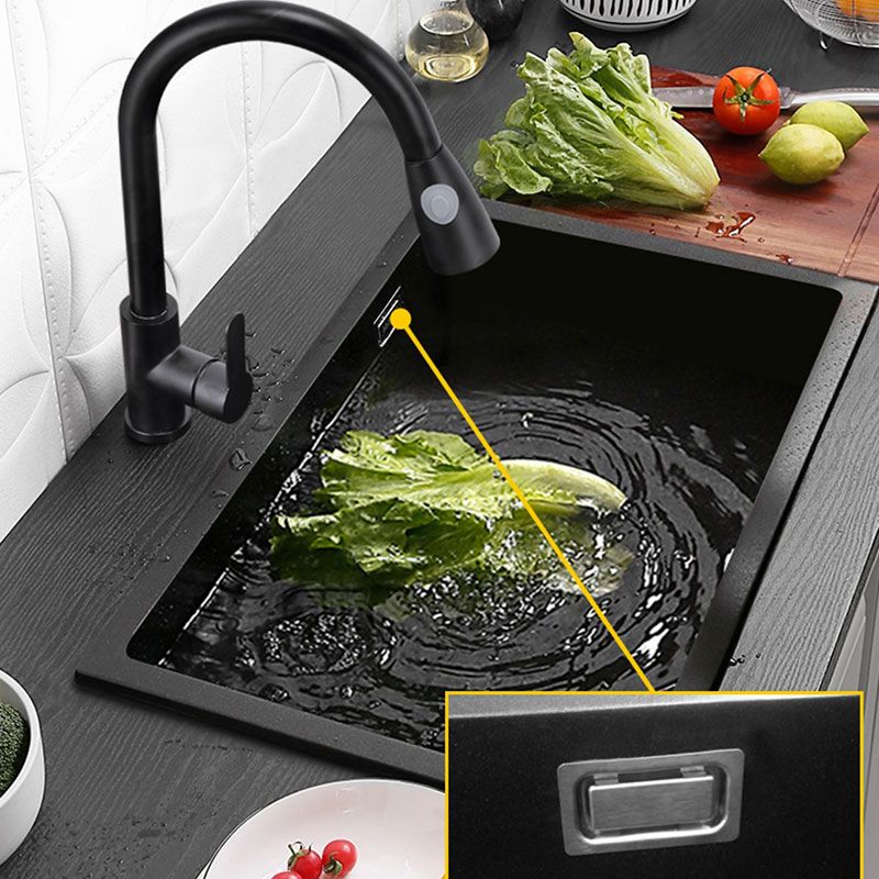 Rectangle Quartz Sink in Black Drop-In Kitchen Sink with Drain Assembly Clearhalo 'Home Improvement' 'home_improvement' 'home_improvement_kitchen_sinks' 'Kitchen Remodel & Kitchen Fixtures' 'Kitchen Sinks & Faucet Components' 'Kitchen Sinks' 'kitchen_sinks' 1200x1200_655c1310-87f4-4999-8565-f98dba4cd881