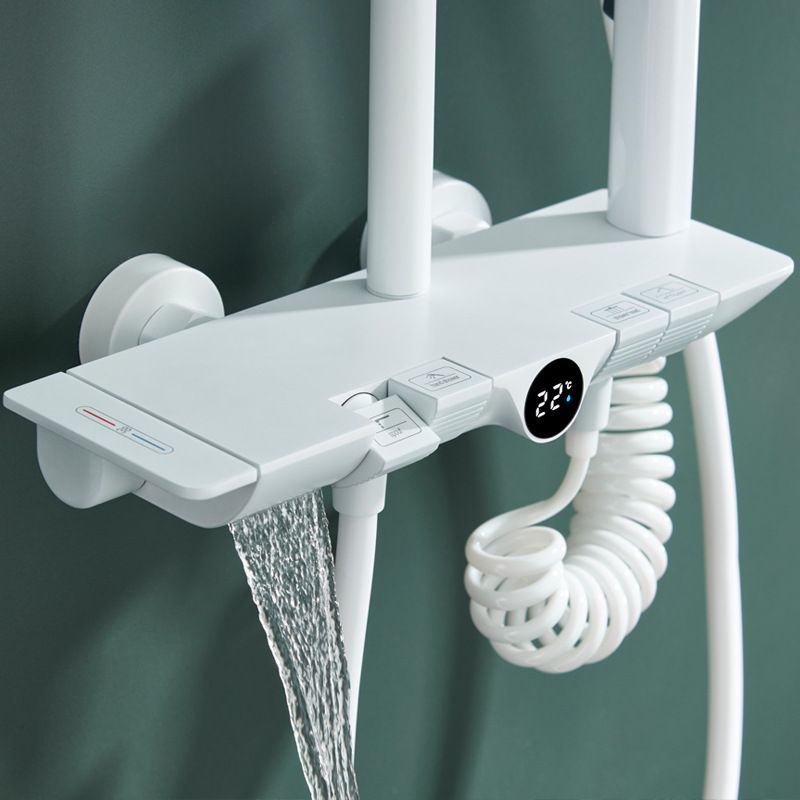 Modern Shower Trim Brass Temperature Control Wall Mounted Shower System Clearhalo 'Bathroom Remodel & Bathroom Fixtures' 'Home Improvement' 'home_improvement' 'home_improvement_shower_faucets' 'Shower Faucets & Systems' 'shower_faucets' 'Showers & Bathtubs Plumbing' 'Showers & Bathtubs' 1200x1200_65727304-20a4-4076-a75c-bc779970e28f