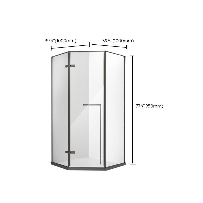 Left Hinged Framed Tempered Shower Enclosure with Fixed Panel Clearhalo 'Bathroom Remodel & Bathroom Fixtures' 'Home Improvement' 'home_improvement' 'home_improvement_shower_stalls_enclosures' 'Shower Stalls & Enclosures' 'shower_stalls_enclosures' 'Showers & Bathtubs' 1200x1200_657b775b-93e5-438e-9920-7533ec10fb78