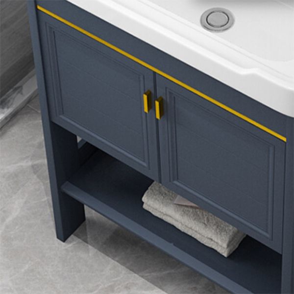 Metal Glam Bathroom Vanity Set Freestanding Single-Sink Bath Vanity Clearhalo 'Bathroom Remodel & Bathroom Fixtures' 'Bathroom Vanities' 'bathroom_vanities' 'Home Improvement' 'home_improvement' 'home_improvement_bathroom_vanities' 1200x1200_658009ab-e1eb-4dee-8e5f-ef62d523cd74