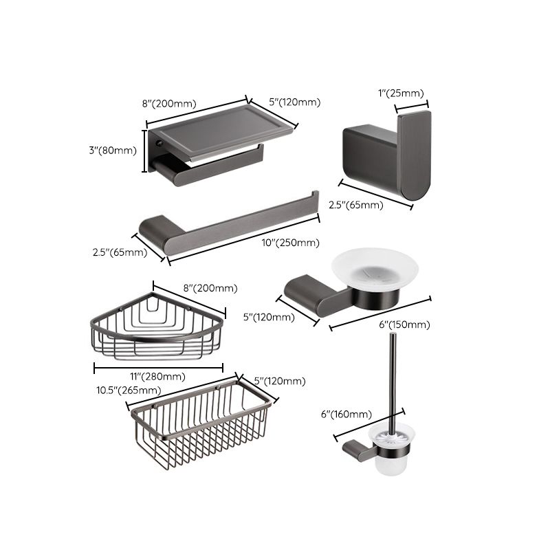 Contemporary Bathroom Accessory As Individual Or As a Set with Towel Bar Clearhalo 'Bathroom Hardware Sets' 'Bathroom Hardware' 'Bathroom Remodel & Bathroom Fixtures' 'bathroom_hardware_sets' 'Home Improvement' 'home_improvement' 'home_improvement_bathroom_hardware_sets' 1200x1200_6583a0c7-60bd-4057-87ed-94085e92e596