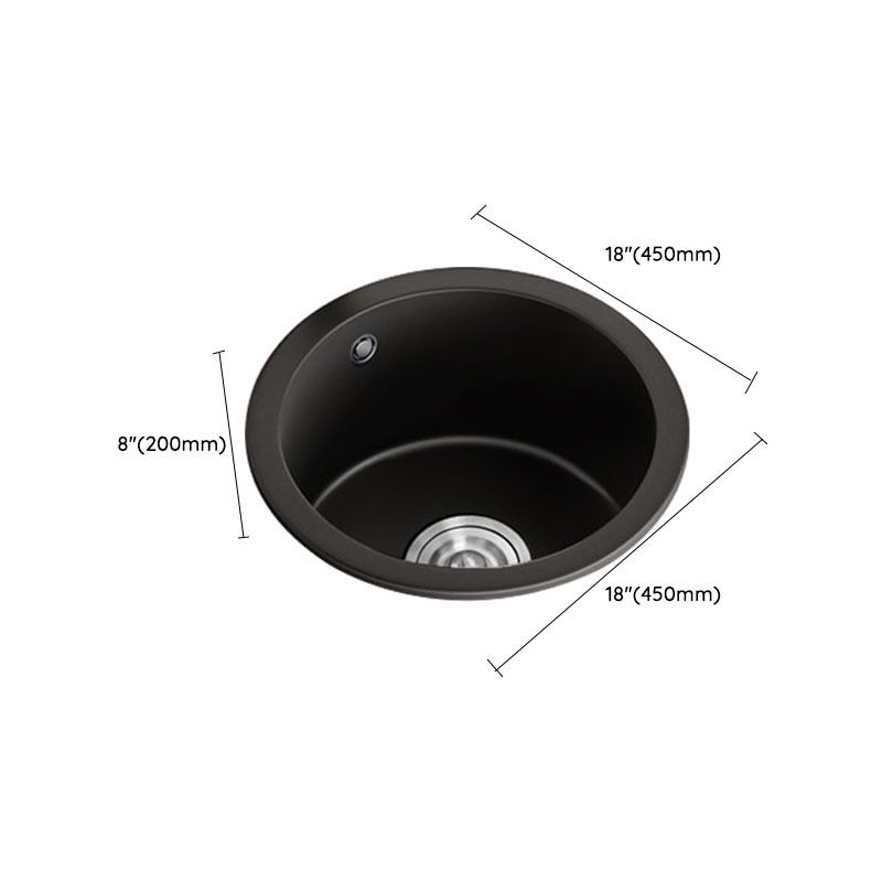 Single Bowl Kitchen Sink Quartz Round Shape Kitchen Sink with Strainer Clearhalo 'Home Improvement' 'home_improvement' 'home_improvement_kitchen_sinks' 'Kitchen Remodel & Kitchen Fixtures' 'Kitchen Sinks & Faucet Components' 'Kitchen Sinks' 'kitchen_sinks' 1200x1200_658ade20-d7a5-4811-a2c6-7eb0ccc360a3