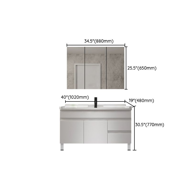 Modern Single-Sink White Wood Bathroom Vanity Cabinet with Soft Close Door Clearhalo 'Bathroom Remodel & Bathroom Fixtures' 'Bathroom Vanities' 'bathroom_vanities' 'Home Improvement' 'home_improvement' 'home_improvement_bathroom_vanities' 1200x1200_65b587fe-beef-4ca0-a404-faa2e1b92977