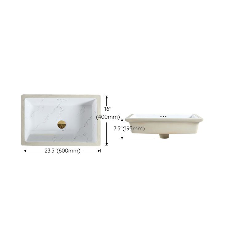 Modern Undermount Vanity Sink Rectangular Porcelain with Overflow Basin Sink Clearhalo 'Bathroom Remodel & Bathroom Fixtures' 'Bathroom Sinks & Faucet Components' 'Bathroom Sinks' 'bathroom_sink' 'Home Improvement' 'home_improvement' 'home_improvement_bathroom_sink' 1200x1200_65b66b74-ab98-4920-8390-9ace2bb94c4d
