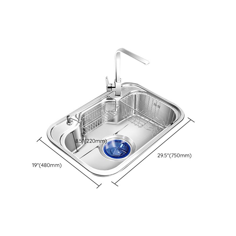 Contemporary Style Kitchen Sink Pure Color Stainless Steel 2 Holes Drop-In Kitchen Sink Clearhalo 'Home Improvement' 'home_improvement' 'home_improvement_kitchen_sinks' 'Kitchen Remodel & Kitchen Fixtures' 'Kitchen Sinks & Faucet Components' 'Kitchen Sinks' 'kitchen_sinks' 1200x1200_65bcd0c6-425a-45dc-b4bd-501a80434520