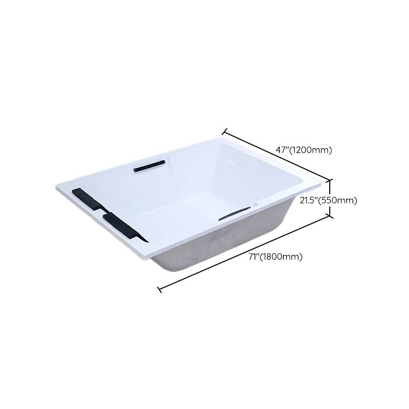 Modern White Soaking Bath Stand Alone Acrylic Rectangular Bathtub Clearhalo 'Bathroom Remodel & Bathroom Fixtures' 'Bathtubs' 'Home Improvement' 'home_improvement' 'home_improvement_bathtubs' 'Showers & Bathtubs' 1200x1200_65bfee0a-c905-49e7-97f1-40cb002b076b