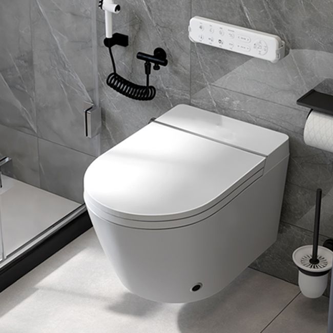 White Wall Hung Toilet Set with Heated Seat and Remote Control Included Clearhalo 'Bathroom Remodel & Bathroom Fixtures' 'Bidets' 'Home Improvement' 'home_improvement' 'home_improvement_bidets' 'Toilets & Bidets' 1200x1200_65cdf60d-576c-45fe-9747-55ad13d83a40