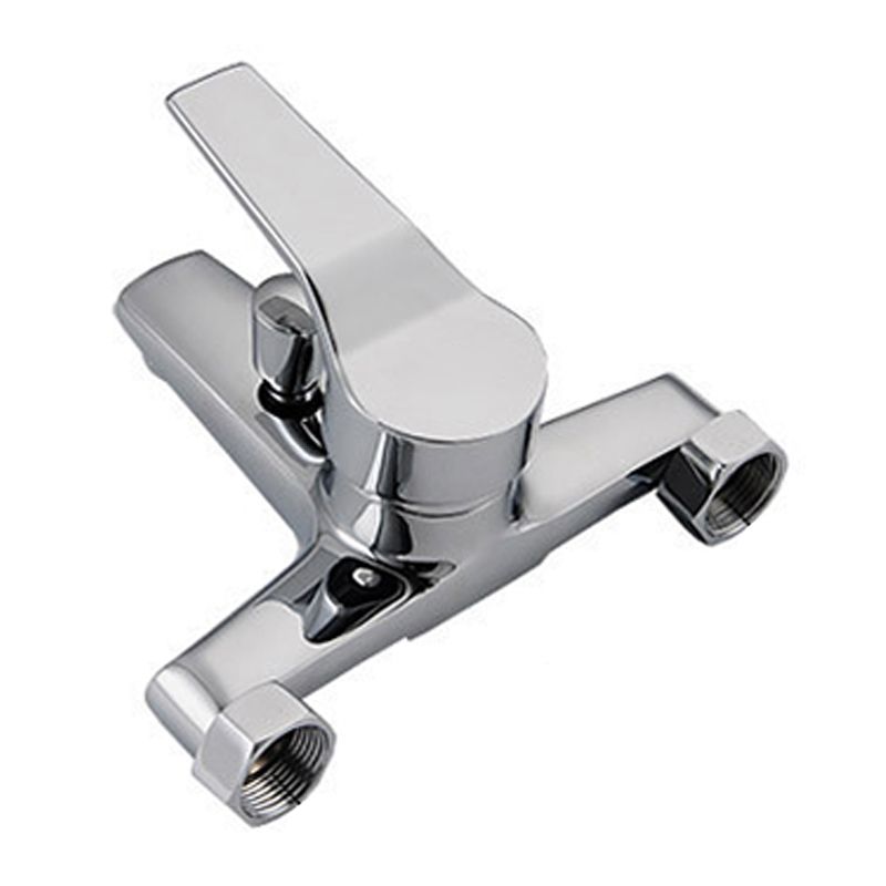 Modern Silver Tub Spout One Handle and Two Hole Brass Wall Mounted Faucet Clearhalo 'Bathroom Remodel & Bathroom Fixtures' 'Bathtub Faucets' 'bathtub_faucets' 'Home Improvement' 'home_improvement' 'home_improvement_bathtub_faucets' 1200x1200_65da5f97-5706-475b-a792-53e0450056e5