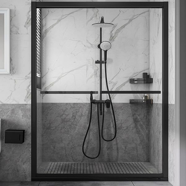 Modern Double Sliding Shower Door Frame Clear Metal Shower Bath Door Clearhalo 'Bathroom Remodel & Bathroom Fixtures' 'Home Improvement' 'home_improvement' 'home_improvement_shower_tub_doors' 'Shower and Tub Doors' 'shower_tub_doors' 'Showers & Bathtubs' 1200x1200_65dd0560-608a-4152-8744-740d2fcd3459