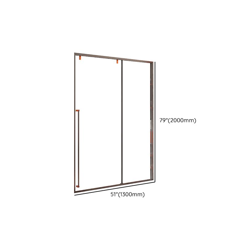 Silver Semi Frameless Shower Doors Single Sliding Shower Bath Door Clearhalo 'Bathroom Remodel & Bathroom Fixtures' 'Home Improvement' 'home_improvement' 'home_improvement_shower_tub_doors' 'Shower and Tub Doors' 'shower_tub_doors' 'Showers & Bathtubs' 1200x1200_65de6e85-2b2b-49b2-91be-5a775e905f01