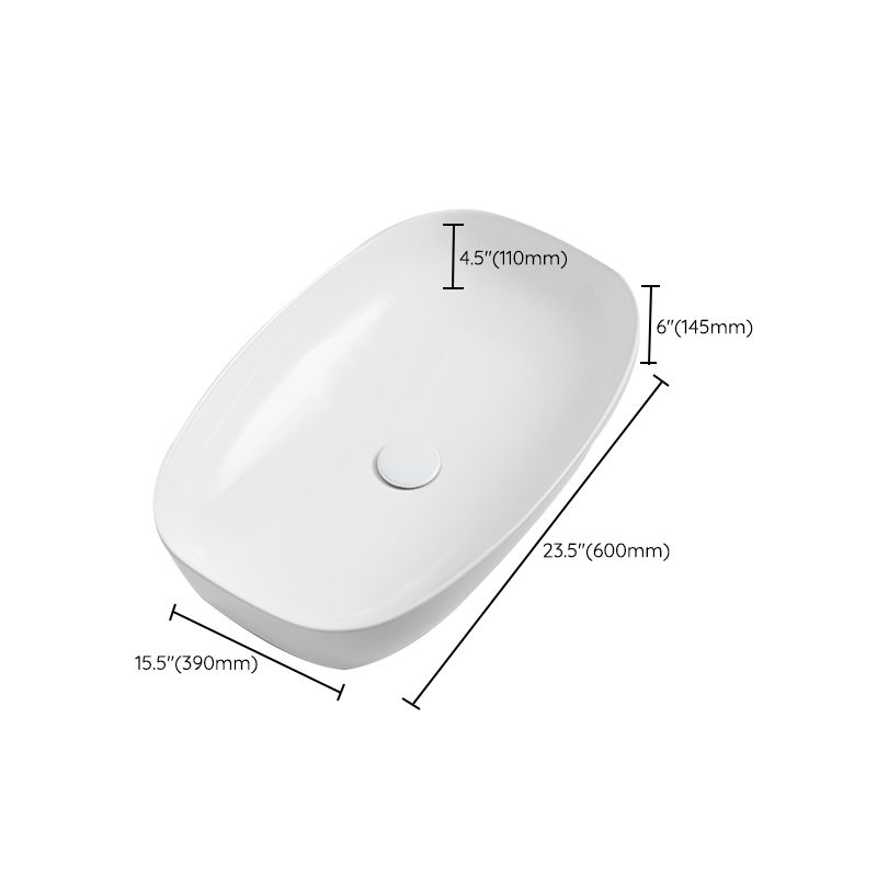 Contemporary Bathroom Sink Porcelain Solid Color Rectangular Vessel with Pop-Up Drain Clearhalo 'Bathroom Remodel & Bathroom Fixtures' 'Bathroom Sinks & Faucet Components' 'Bathroom Sinks' 'bathroom_sink' 'Home Improvement' 'home_improvement' 'home_improvement_bathroom_sink' 1200x1200_65e2c610-9439-4d6b-956d-f14a07476d1f