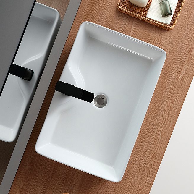 Modern Bathroom Sink Porcelain Rectangular Vessel with Pop-Up Drain Clearhalo 'Bathroom Remodel & Bathroom Fixtures' 'Bathroom Sinks & Faucet Components' 'Bathroom Sinks' 'bathroom_sink' 'Home Improvement' 'home_improvement' 'home_improvement_bathroom_sink' 1200x1200_65e7d800-a1c6-4ae4-b6b0-35f32a898870