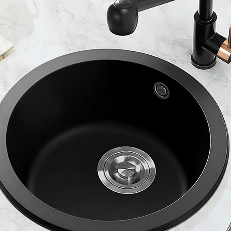 Quartz Kitchen Sink Round Single Basin Kitchen Sink with Drain Assembly Clearhalo 'Home Improvement' 'home_improvement' 'home_improvement_kitchen_sinks' 'Kitchen Remodel & Kitchen Fixtures' 'Kitchen Sinks & Faucet Components' 'Kitchen Sinks' 'kitchen_sinks' 1200x1200_65f090f7-50d9-40a3-bdd4-f049627b59c4