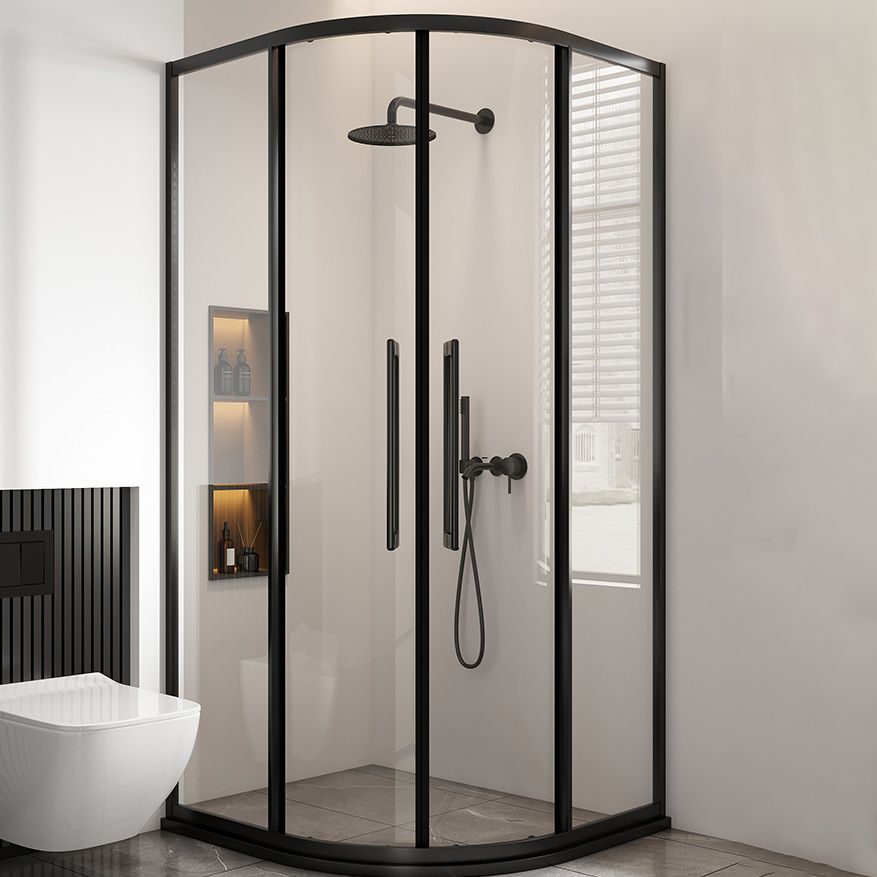 Round Frame Shower Enclosure Double Sliding Tempered Glass Shower Stall Clearhalo 'Bathroom Remodel & Bathroom Fixtures' 'Home Improvement' 'home_improvement' 'home_improvement_shower_stalls_enclosures' 'Shower Stalls & Enclosures' 'shower_stalls_enclosures' 'Showers & Bathtubs' 1200x1200_65ffac7a-5e3d-4bb2-82d4-014cbfbc1168