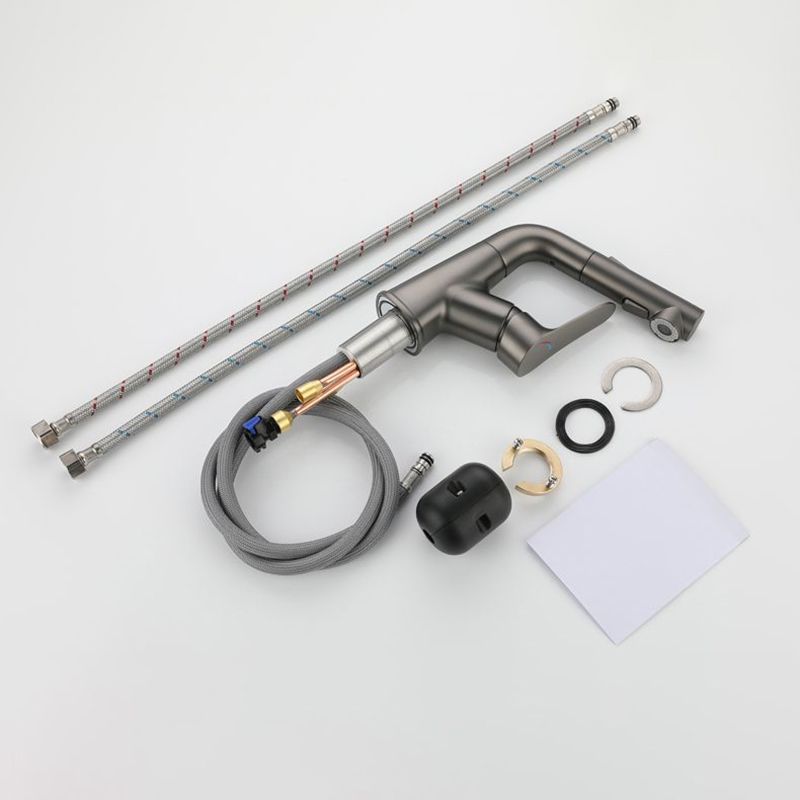 Modern Bathroom Vessel Faucet Grass Lever Swivel Spout with Hoses Lavatory Faucet Clearhalo 'Bathroom Remodel & Bathroom Fixtures' 'Bathroom Sink Faucets' 'Bathroom Sinks & Faucet Components' 'bathroom_sink_faucets' 'Home Improvement' 'home_improvement' 'home_improvement_bathroom_sink_faucets' 1200x1200_6617db27-fda9-44b3-92f3-c719d4b667b4