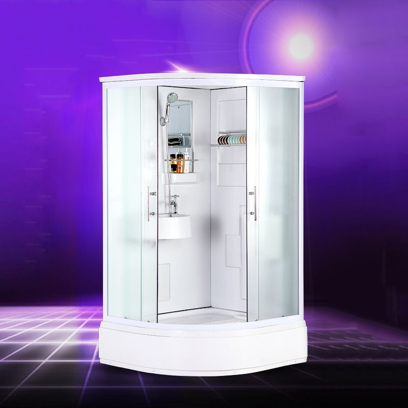 Double Sliding Shower Enclosure Clear Glass Framed Shower Enclosure Clearhalo 'Bathroom Remodel & Bathroom Fixtures' 'Home Improvement' 'home_improvement' 'home_improvement_shower_stalls_enclosures' 'Shower Stalls & Enclosures' 'shower_stalls_enclosures' 'Showers & Bathtubs' 1200x1200_662ec330-48a6-4e7b-be95-1ed9c14ff0bf