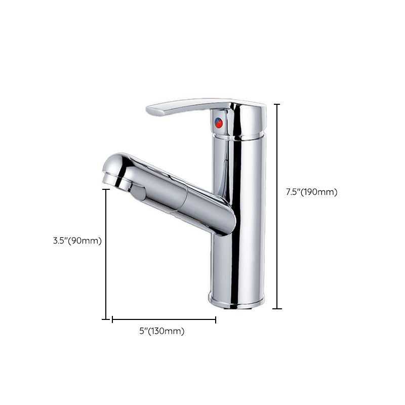 Modern Pull Out Centerset Faucet Single Handle Bathroom Vessel Faucet Clearhalo 'Bathroom Remodel & Bathroom Fixtures' 'Bathroom Sink Faucets' 'Bathroom Sinks & Faucet Components' 'bathroom_sink_faucets' 'Home Improvement' 'home_improvement' 'home_improvement_bathroom_sink_faucets' 1200x1200_66395f96-8415-4d16-b583-971faa74ea92