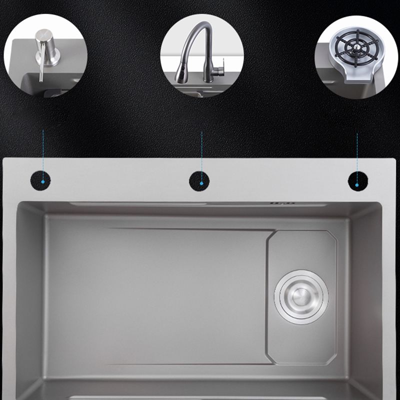Modern Kitchen Sink Stainless Rectangular Faucet Kitchen Sink Clearhalo 'Home Improvement' 'home_improvement' 'home_improvement_kitchen_sinks' 'Kitchen Remodel & Kitchen Fixtures' 'Kitchen Sinks & Faucet Components' 'Kitchen Sinks' 'kitchen_sinks' 1200x1200_6641bf76-96d7-48d2-b107-57a7c72cb3c9