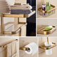 Brushed Brass 4-Piece Bathroom Accessory Set Vintage Bronze Bath Shelf/Towel Bar Clearhalo 'Bathroom Hardware Sets' 'Bathroom Hardware' 'Bathroom Remodel & Bathroom Fixtures' 'bathroom_hardware_sets' 'Home Improvement' 'home_improvement' 'home_improvement_bathroom_hardware_sets' 1200x1200_6644c945-4069-4044-9617-ffec922d78d6