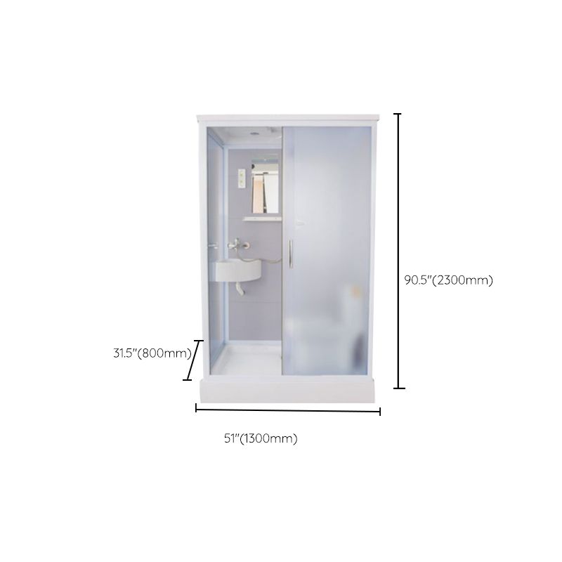 Contemporary Shower Stall Clear Framed Single Sliding Shower Stall with Ceiling Clearhalo 'Bathroom Remodel & Bathroom Fixtures' 'Home Improvement' 'home_improvement' 'home_improvement_shower_stalls_enclosures' 'Shower Stalls & Enclosures' 'shower_stalls_enclosures' 'Showers & Bathtubs' 1200x1200_667fd818-ed5f-45b5-a5a3-5025e730335f