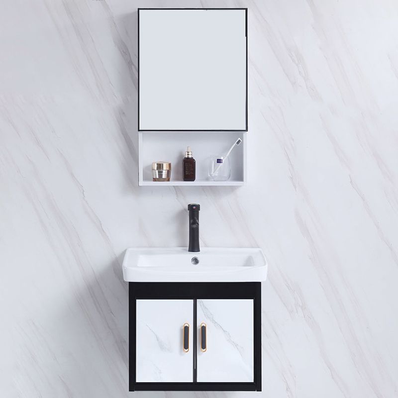 Rectangle Bathroom Vanity Glam Wall Mount Single Sink Mirror Bathroom Vanity Set Clearhalo 'Bathroom Remodel & Bathroom Fixtures' 'Bathroom Vanities' 'bathroom_vanities' 'Home Improvement' 'home_improvement' 'home_improvement_bathroom_vanities' 1200x1200_6697caeb-de22-4e35-b88e-0575e2f8ead2