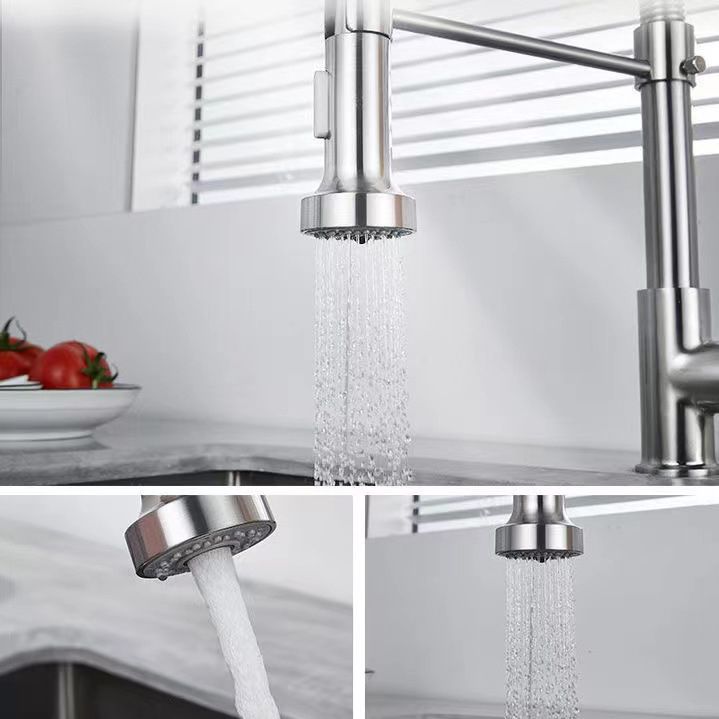 Modern Farmhouse One Handle Spring Spout Kitchen Faucet High Arch Water Filler Clearhalo 'Home Improvement' 'home_improvement' 'home_improvement_kitchen_faucets' 'Kitchen Faucets' 'Kitchen Remodel & Kitchen Fixtures' 'Kitchen Sinks & Faucet Components' 'kitchen_faucets' 1200x1200_66c51d31-1a87-4603-9c9c-9399a095b491