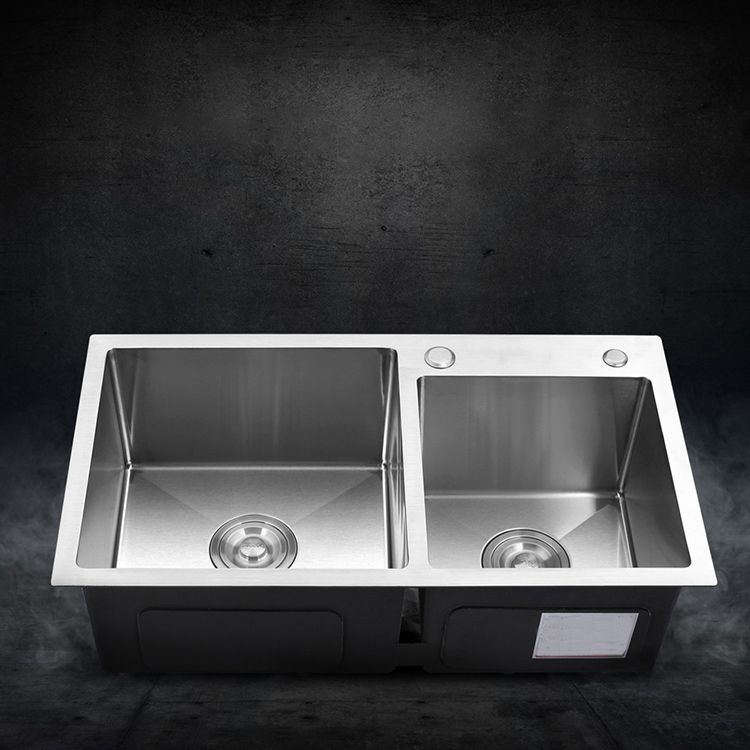 Modern Style Kitchen Sink Stainless Steel Drop-In Kitchen Double Sink Clearhalo 'Home Improvement' 'home_improvement' 'home_improvement_kitchen_sinks' 'Kitchen Remodel & Kitchen Fixtures' 'Kitchen Sinks & Faucet Components' 'Kitchen Sinks' 'kitchen_sinks' 1200x1200_66cf2604-5777-4431-96fe-e60b181c09e9