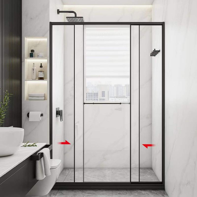 Transparent Double Glass Shower Bath Door Metal Framed Shower Door Clearhalo 'Bathroom Remodel & Bathroom Fixtures' 'Home Improvement' 'home_improvement' 'home_improvement_shower_tub_doors' 'Shower and Tub Doors' 'shower_tub_doors' 'Showers & Bathtubs' 1200x1200_66d183a0-dcc8-4dca-b1db-aa1646fe57e0