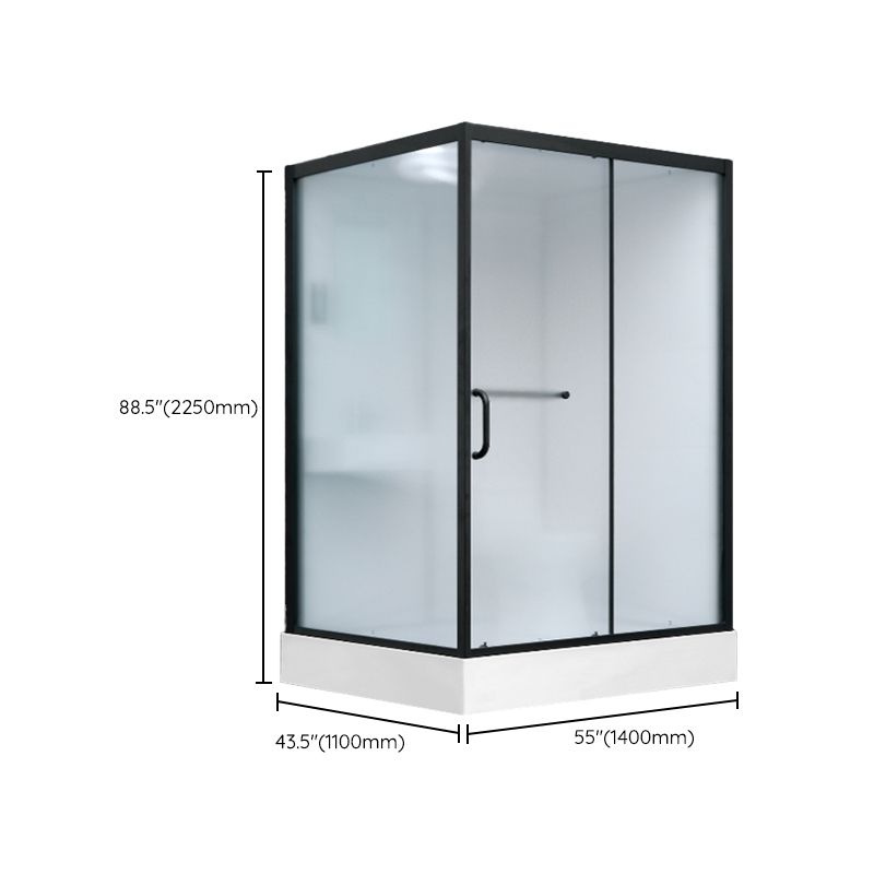 Shower Enclosure Clear Framed Single Sliding Rectangle Black Shower Stall Clearhalo 'Bathroom Remodel & Bathroom Fixtures' 'Home Improvement' 'home_improvement' 'home_improvement_shower_stalls_enclosures' 'Shower Stalls & Enclosures' 'shower_stalls_enclosures' 'Showers & Bathtubs' 1200x1200_66dc7471-ec82-4fc3-8537-a30b40aabb06