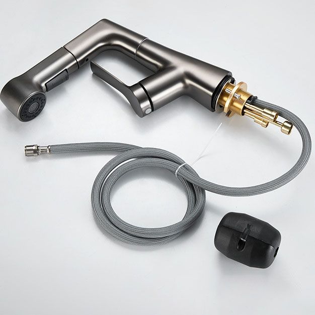 Pull Down Kitchen Faucet Single Handle Metal Faucet with Pull Out Sprayer Clearhalo 'Home Improvement' 'home_improvement' 'home_improvement_kitchen_faucets' 'Kitchen Faucets' 'Kitchen Remodel & Kitchen Fixtures' 'Kitchen Sinks & Faucet Components' 'kitchen_faucets' 1200x1200_66ef7be7-465f-4cf7-8520-8f42f9eb3a73