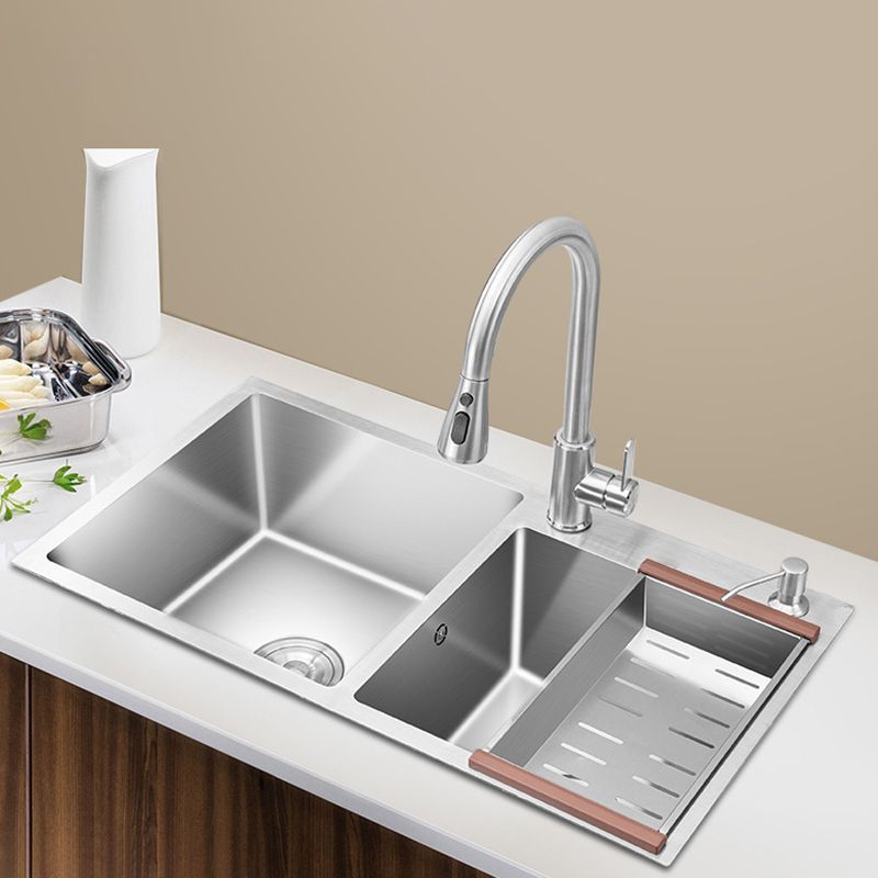 Stainless Steel Contemporary Sink for Kitchen Double Drop-In Kitchen Sink Clearhalo 'Home Improvement' 'home_improvement' 'home_improvement_kitchen_sinks' 'Kitchen Remodel & Kitchen Fixtures' 'Kitchen Sinks & Faucet Components' 'Kitchen Sinks' 'kitchen_sinks' 1200x1200_66f2845a-0856-4a99-989d-de646d861caa