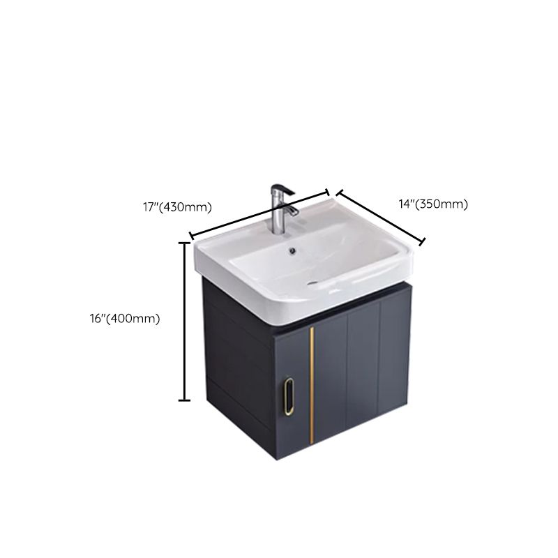 Glam Single Wall Mount Sink Vanity Gray Metal Base Rectangular Vanity Set Clearhalo 'Bathroom Remodel & Bathroom Fixtures' 'Bathroom Vanities' 'bathroom_vanities' 'Home Improvement' 'home_improvement' 'home_improvement_bathroom_vanities' 1200x1200_66fa307e-8a8f-4a9b-ac0c-f4ddf14ccc24